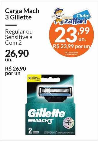 Zaffari Carga Mach 3 Gillette oferta