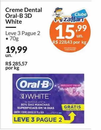 Zaffari Creme Dental Oral-b 3d White oferta