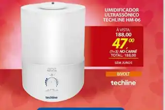 Lojas Cem Umidificador Ultrassônico Techline Hm-06 oferta