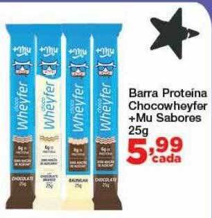 Chama Supermercados Barra Proteína Chocowheyfer +mu Sabores oferta