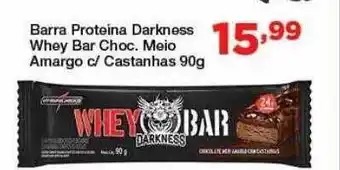 Barra Proteina Darkness Whey Bar Choc. Meio Amargo C Castanhas