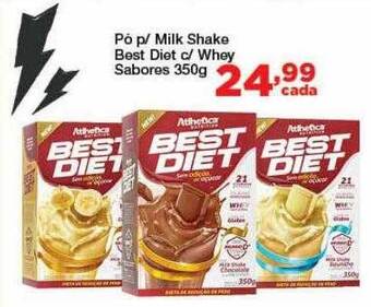 Chama Supermercados Pó P Milk Shake Best Diet C Whey Sabores oferta