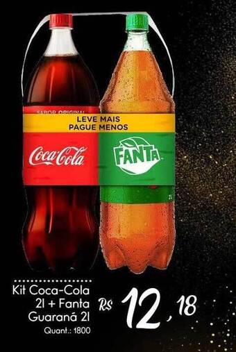 Giassi Supermercados Kit Coca-cola + Fanta Guaraná oferta