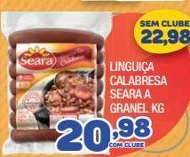 Costazul Supermercados Linguiça calabresa seara a granel kg oferta