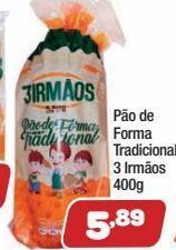 Costazul Supermercados Pão de forma tradicional 3 irmãos 400g oferta