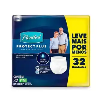 Fralda calça geriátrica unissex plenitud active plus p/m 32 unidades