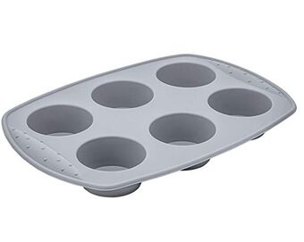 Forma de silicone cinza decorada para 6 cupcakes - euro