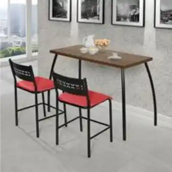 Mesa bistro com banquetas aço nobre assento vermelho