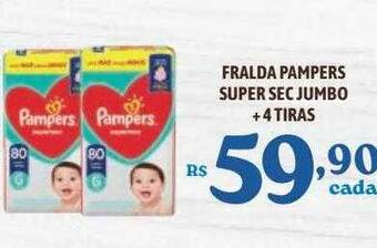Fralda Pampers Super Sec Jumbo +4 Tiras