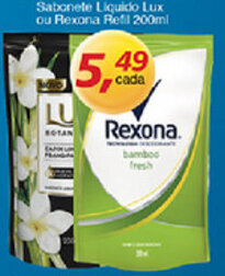 Supermercados Guanabara Sabonete Liquido Lux ou Rexona Refil 200ml oferta