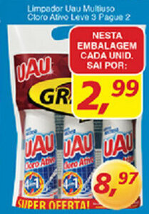 Supermercados Guanabara Limpador Uau Multiuso Cloro leve 3 Pague 2 oferta