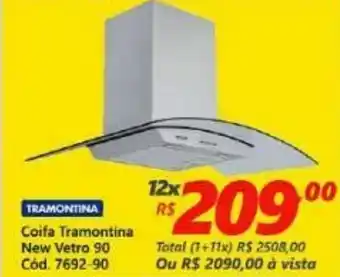Coifa Tramontina New Vetro 90