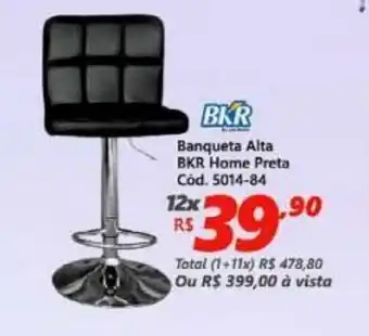 Lojas Becker Banqueta Alta BKR Home Preta oferta