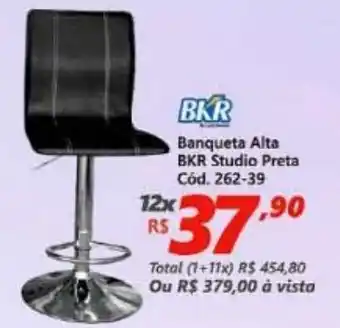 Banqueta Alta BKR Studio Preta