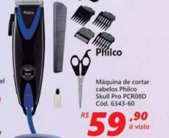 Lojas Becker Maquina de cortar cabelos Philco Skull Pro PCRP08D oferta