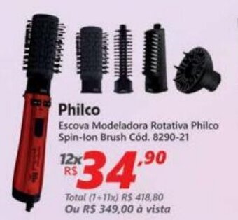 Lojas Becker Escova Modeladora Rotavia Philco Spin-Ion Brush oferta