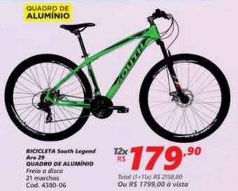 Bicicleta South Legend Are 29 Quadro de Aluminio