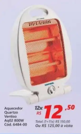 Lojas Becker Aquecedor Quartzo Ventizo Aq02 800w oferta