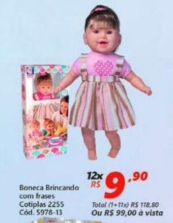 Boneca Brincando com frases
