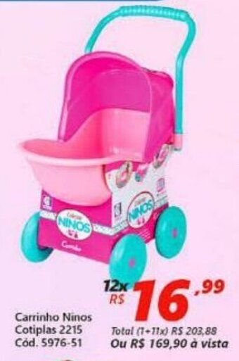 Lojas Becker Carrinho Ninos Cotiplas oferta