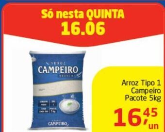 Tenda Atacado Arroz tipo 1 campeiro 5kg oferta