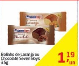Tenda Atacado Bolinho de laranja ou chocolate seven boys 35g oferta