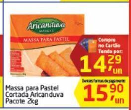 Massa para pastel aricanduva 2kg