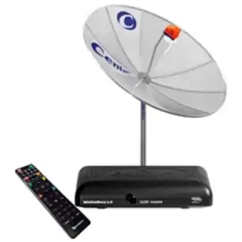 Kit antena parabólica century midiabox hdtv b4 prata e preto