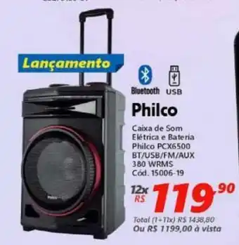 Caixa de Som Eletrica e Bateria Philco