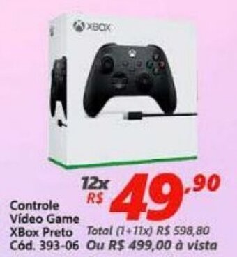 Controle Video Game Xbox Preto