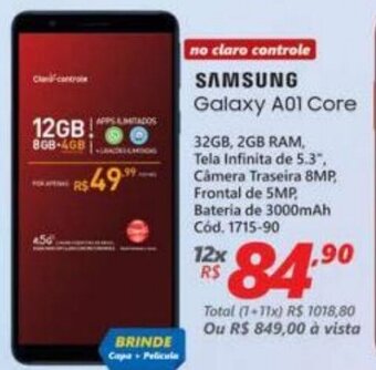 Lojas Becker Samsung Galaxy A01 Core oferta
