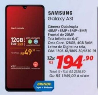 Lojas Becker Samsung Galaxy A31 oferta