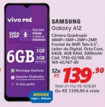 Lojas Becker Samsung Galaxy A12 oferta