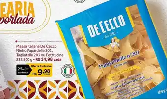 Verdemar Supermercado Massa Italiana De Cecco Ninho Papardelle 201 Tagliatelle 203 Ou Fettucine oferta