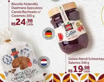 Verdemar Supermercado Biscoito Holandês Daelmans Speculoos Canela Recheado C Caramelo Geleia Alemã Schwartau Sabores oferta