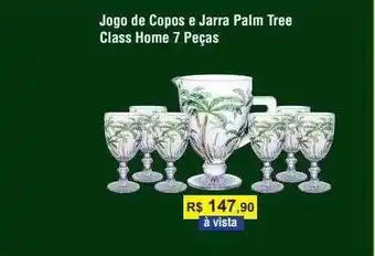Jogo De Copos E Jarra Palm Tree Class Home 7 Peças