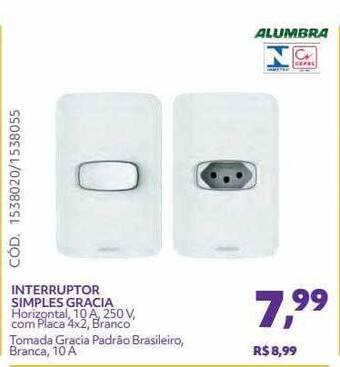 Telhanorte Interruptor Simples Gracia Alumbra oferta