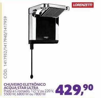 Telhanorte Lorenzetti Chuveiro Eletrônico Acqua Star Ultra oferta