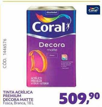 Telhanorte Coral Tinta Acrílica Premium Decora Matte oferta