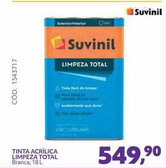 Telhanorte Suvinil Tinta Acrílica Limpeza Total Branca oferta