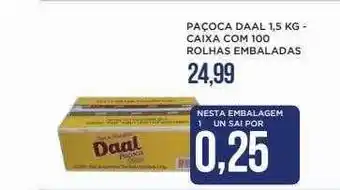 Paçoca Daal 1.5 Kg Caixa Com 100 Rolha Embaladas