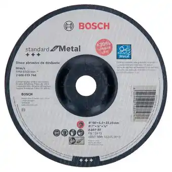 Disco de desbaste bosch standard for metal 180x6,0mm centro deprimido
