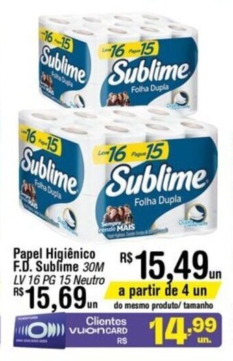 Papel Higiénico F.D Sublime 30m