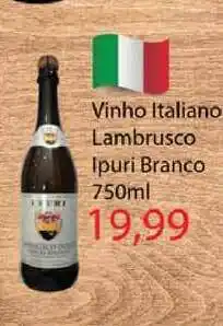 Chama Supermercados Vinho Italiano Lambrusco Ipuri Branco 750ml oferta