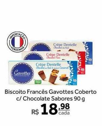Biscoito Francês Gavottes Coberto C Chocolate Sabores