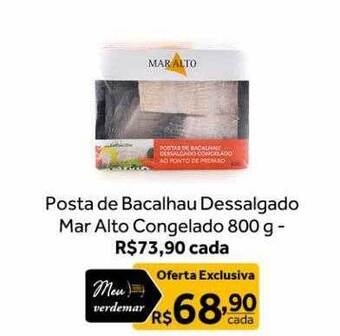 Verdemar Supermercado Posta De Bacalhau Dessalgado Mar Alto Congelado oferta