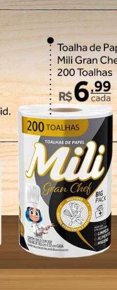 Verdemar Supermercado Toalha De Papel Mili Gran Chef 200 Toalhas oferta