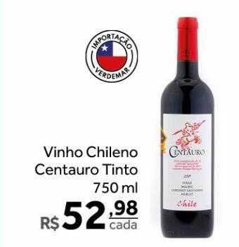 Verdemar Supermercado Vinho Chileno Centauro Tinto oferta