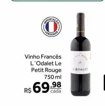 Verdemar Supermercado Vinho Francês L'odalet Le Petit Rouge oferta