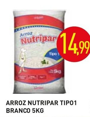 Calvo Atacadista Arroz Nutripar tipo 1 Branco 5kg oferta